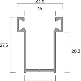 Guida in Alluminio Estruso A16 – 16×27.5 mm