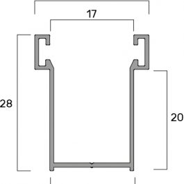 Guida in Alluminio Estruso A28 – 17×28 mm