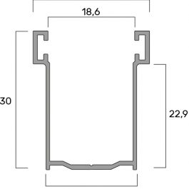 Guida in Alluminio Estruso A30 – 19.5×30 mm
