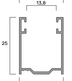 Guida in Alluminio Estruso A25 – 20×25 mm