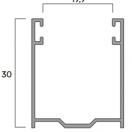 Guida in Alluminio Estruso A27 – 25.5×30 mm