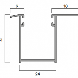 Guida in Alluminio Estruso A31 – 24×31 mm