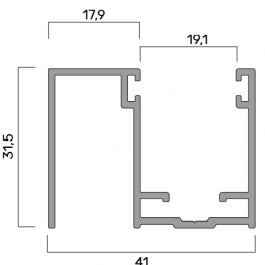 Guida in Alluminio Estruso A32 – 41×31.5 mm