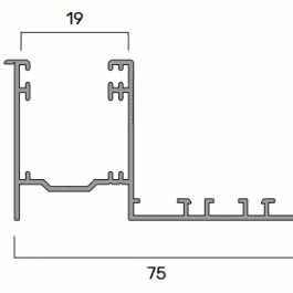 Guida in Alluminio Estruso A33 – 75×40.5 mm