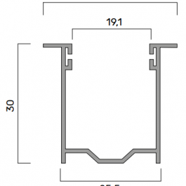 Guida in Alluminio Estruso A34 – 25.5×30 mm