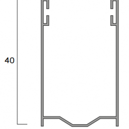 Guida in Alluminio Estruso A40 – 25.5×40 mm