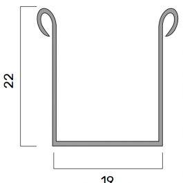 Guida in Ferro Zincato – 19×22 mm